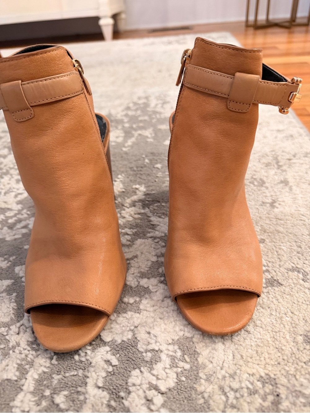 COACH Lafayette Peep-Toe Booties- Tan- Size 8M - Picture 3 of 9